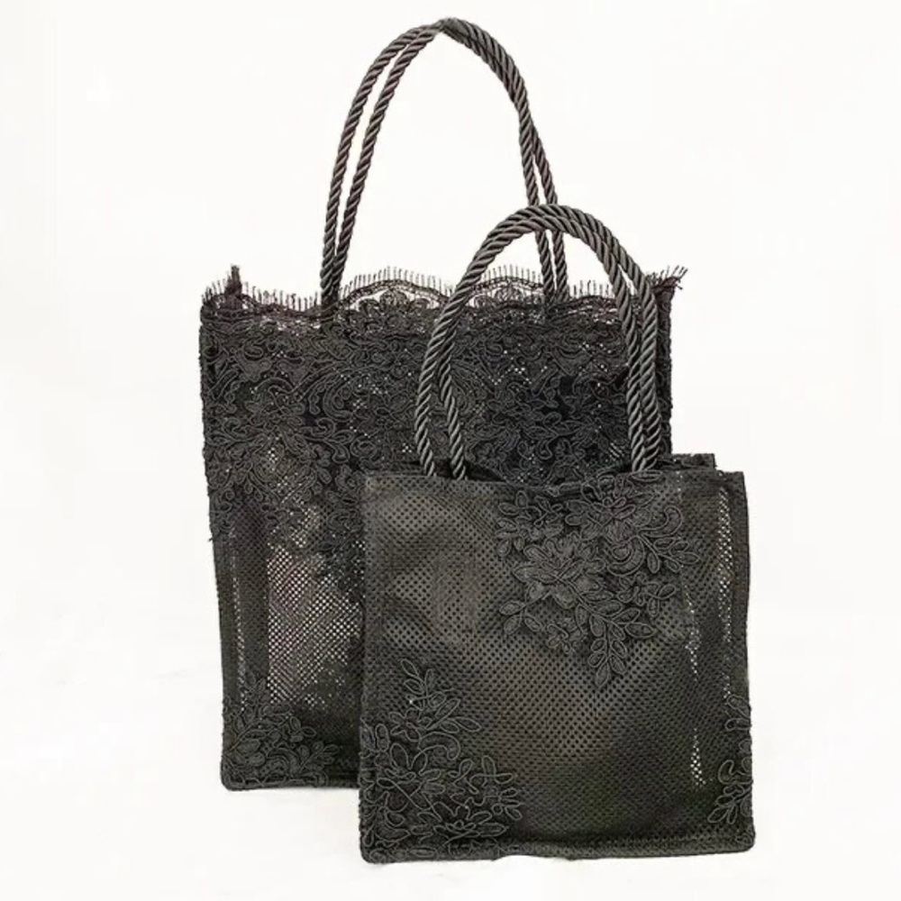 New black lace bag